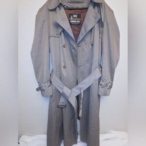 Vintage London Fog Towne Trench Coat Men’s 40 Reg Taupe Lined Long Rain Coat